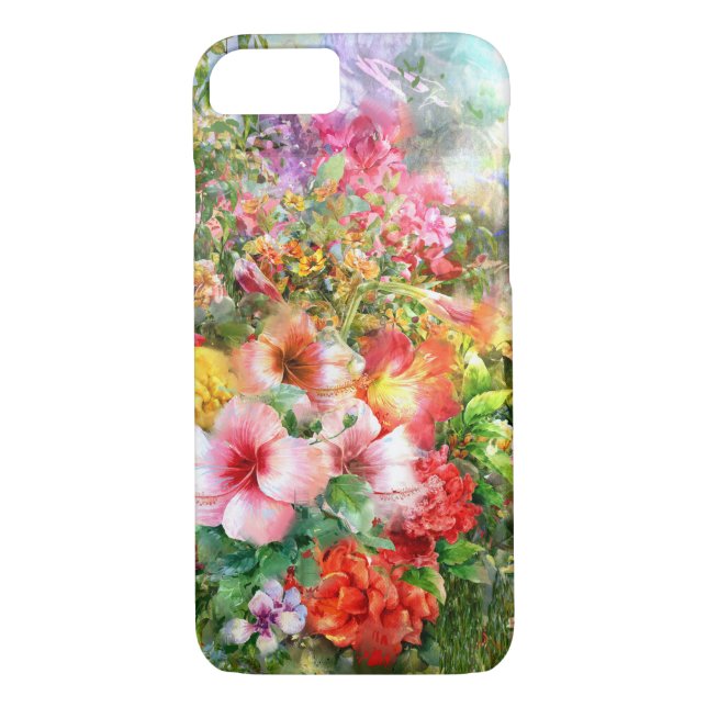 Pretty Coloured Watercolor Floral Case-Mate iPhone Case (Back)