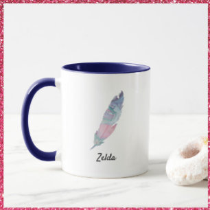 Pretty Colourful Abstract Feather Mug