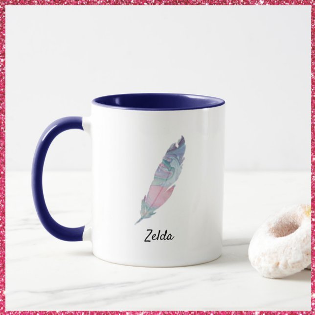 Pretty Colourful Abstract Feather Mug (Creator Uploaded)