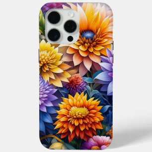 Pretty Colourful Ai Art Flowers Personalized iPhone 15 Pro Max Case