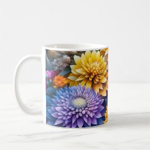 Pretty Colourful Ai Art Flowers Personalized Coffee Mug