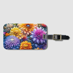 Pretty Colourful Ai Art Flowers Personalized Luggage Tag