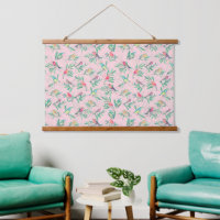 Pretty Colourful Birds Leaves Vintage Pink Design