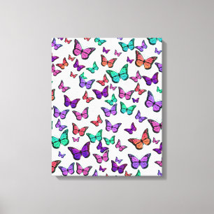 Pretty Colourful Butterflies Pattern Canvas Print