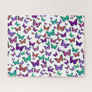 Pretty Colourful Butterflies Pattern Jigsaw Puzzle