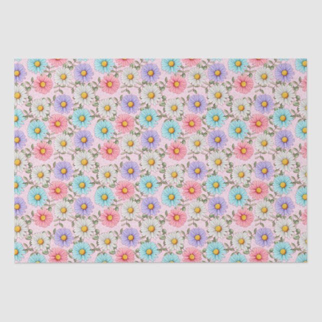 Pretty Colourful Daisies  Tissue Paper (Front)