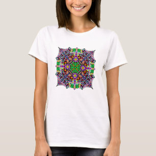 Pretty Colourful Dragonfly and Flowers Mandala  T-Shirt