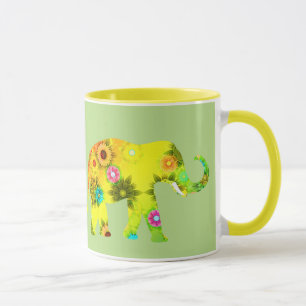 Pretty Colourful Elephants Coffee Mug