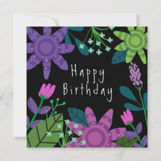 Pretty Colourful Floral Birthday Card