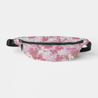 Pretty Colourful Floral Pattern Purple Pink Custom Fanny Pack