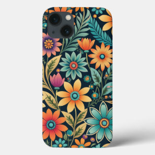 Pretty Colourful Flower Pattern Spring Floral Art iPhone 13 Case
