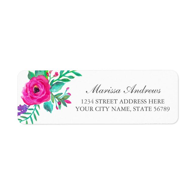 Pretty Colourful Fuchsia Watercolor Floral (Front)