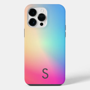 Pretty Colourful Gradient Custom Monogram Modern iPhone 14 Pro Max Case