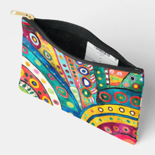Pretty Colourful Hippie Abstract Accessory Pouch
