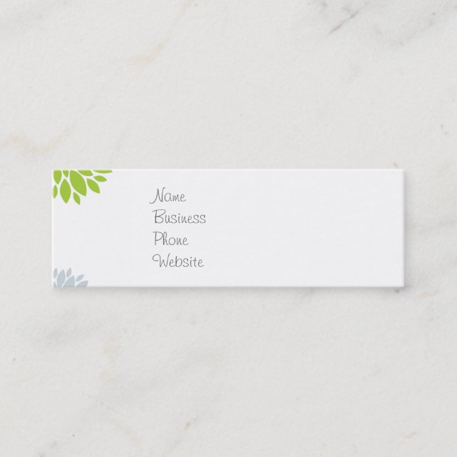 Pretty Colourful Hippie Elephant Flower Power Mini Business Card (Front)