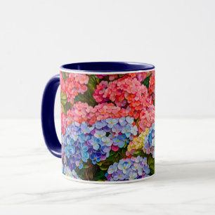 Pretty Colourful Hydrangea Flower Art Mug Cup
