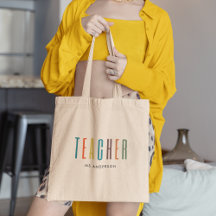 Pretty Colourful Modern Typography Teacher Name