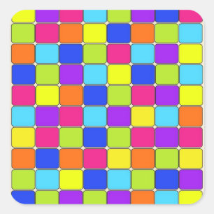 Pretty Colourful Mosaic Tile Pattern Gifts for Her Square Sticker