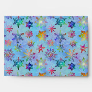 Pretty Colourful Snowflakes Christmas Pattern Envelope
