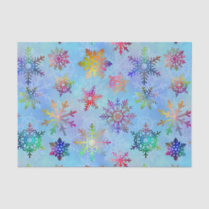 Pretty Colourful Snowflakes Christmas Pattern Tissue Paper