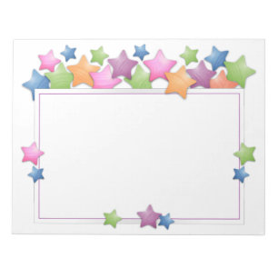 Pretty Colourful Stars Frame Notepad