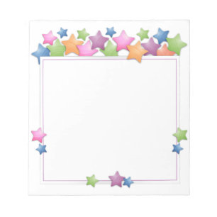 Pretty Colourful Stars Frame Notepad