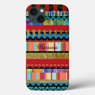 Pretty Colourful Stripes Pattern iPhone 13 Case