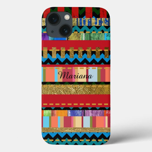 Pretty Colourful Stripes Pattern Case-Mate iPhone Case (Back)