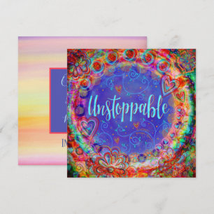Pretty Colourful Unstoppable Motivational Phone Thank You Card