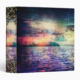 Pretty Colourful Vibrant Fantasy Ocean Island Binder