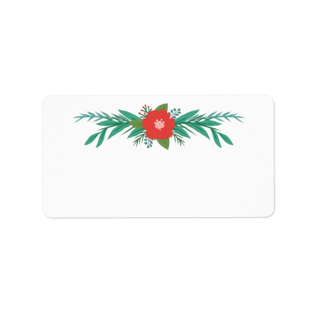 Pretty Colourful Winter Floral Blank Shipping Labe Label (Front)