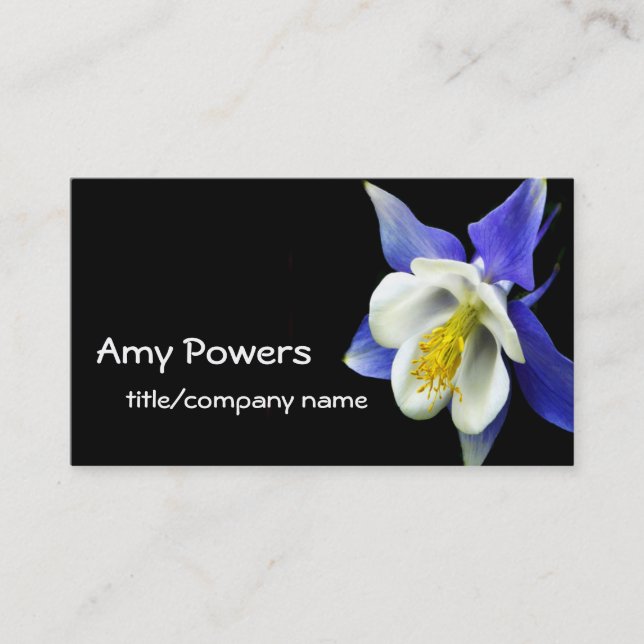 pretty Columbine business cards flower photography (Front)