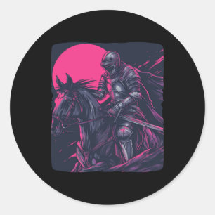 Pretty Cool Knight Horse Outfit For Medieval Boys Classic Round Sticker