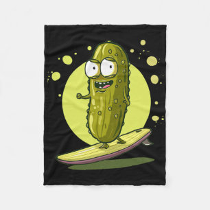 Pretty Cool Surfer Pickle Costume For Summer Surfi Fleece Blanket
