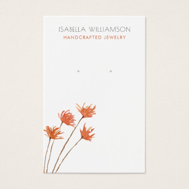 Pretty Copper Orange Earring Jewellery Display Car (Front)