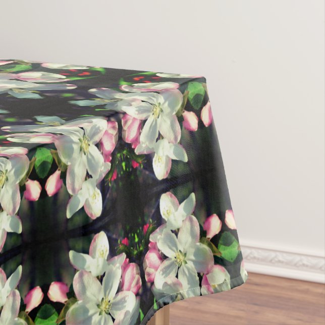 Pretty Crabapple Spring Flower Blossoms Abstract  Tablecloth (In Situ)