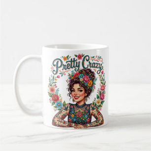 Pretty Crazy Floral Lady Tattoo Coffee Mug