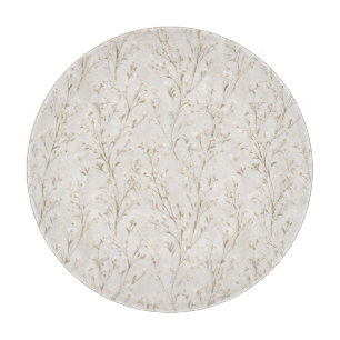 Pretty Cream White Flowers Cutting Board