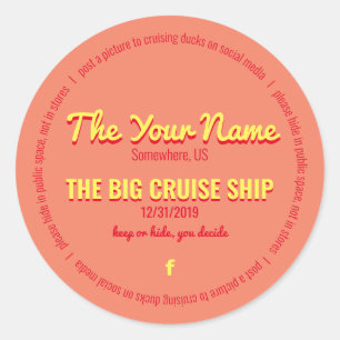 Pretty Cruising Ducks Personalized Classic Round Sticker