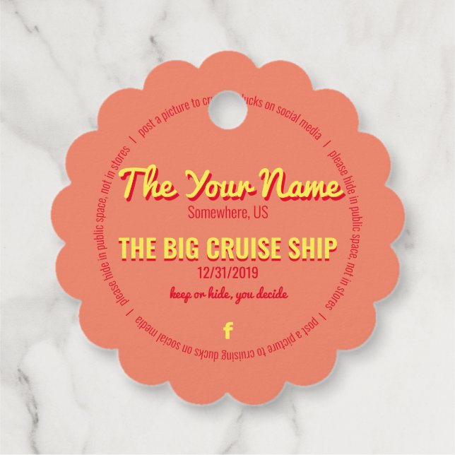 Pretty Cruising Ducks Personalized Favour Tags (Back)