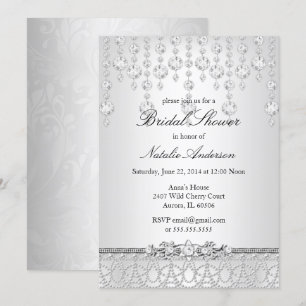 Pretty Crystal Bridal Shower Invitation