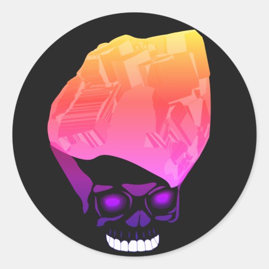 Pretty Cube Skull Classic Round Sticker