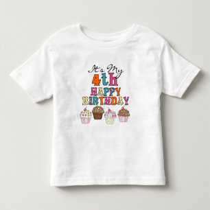 Pretty Cupcakes 4th Birthday Tshirts and Gifts
