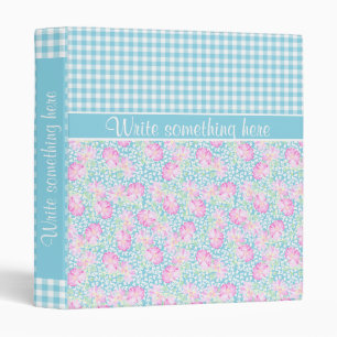 Pretty Custom Binder Pink Roses, White Butterflies