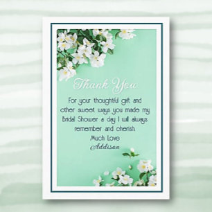 Pretty Custom Bridal Shower Thank you Card