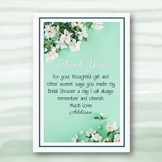Pretty Custom Bridal Shower Thank you Card (Creator Uploaded)