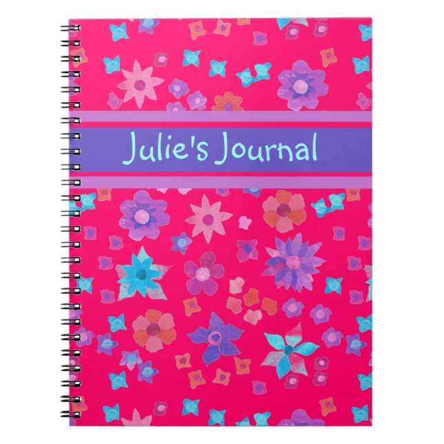 Pretty Custom Flower-Power Notebook or Journal (Front)