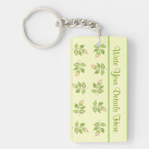 Pretty Custom Keychain, Nostalgic Rosebuds Keychain