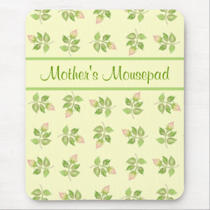 Pretty Custom Mousepad, Nostalgic Rosebuds Mouse Pad