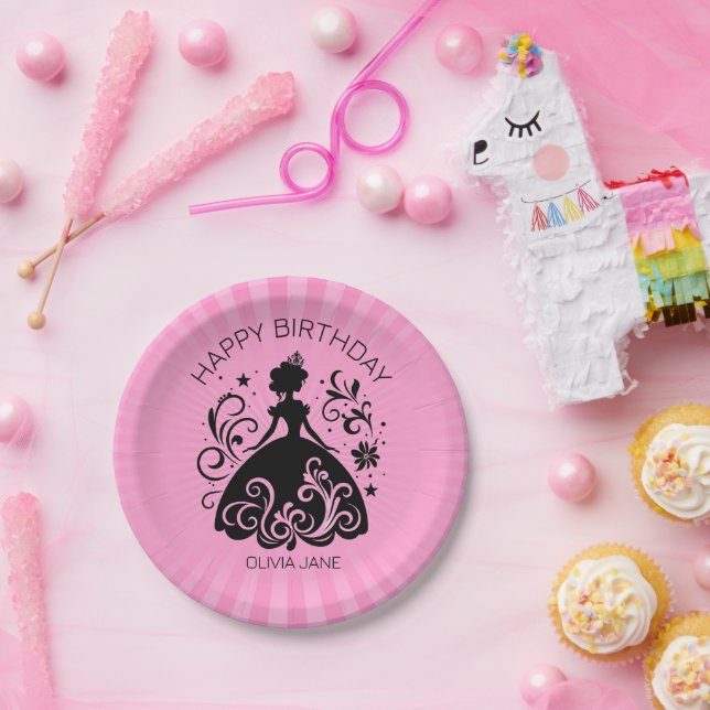 Pretty Custom Princess Birthday party  Paper Plate (Party)